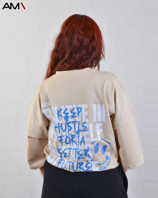 KEEP HUSTLE T-Shirt (Beige)